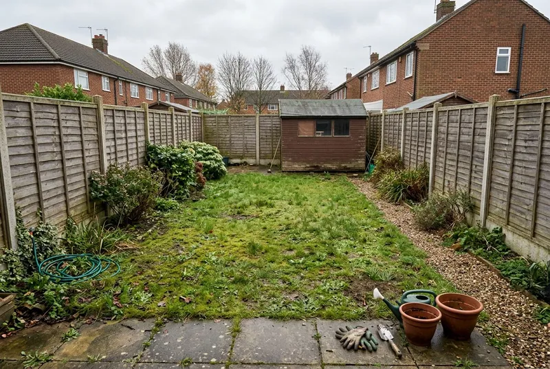 A plain back garden