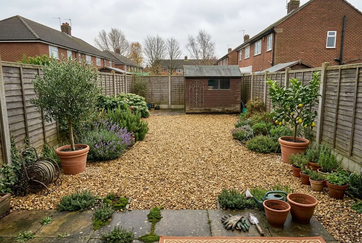 Back Garden redesigned in the Mediterranean garden style