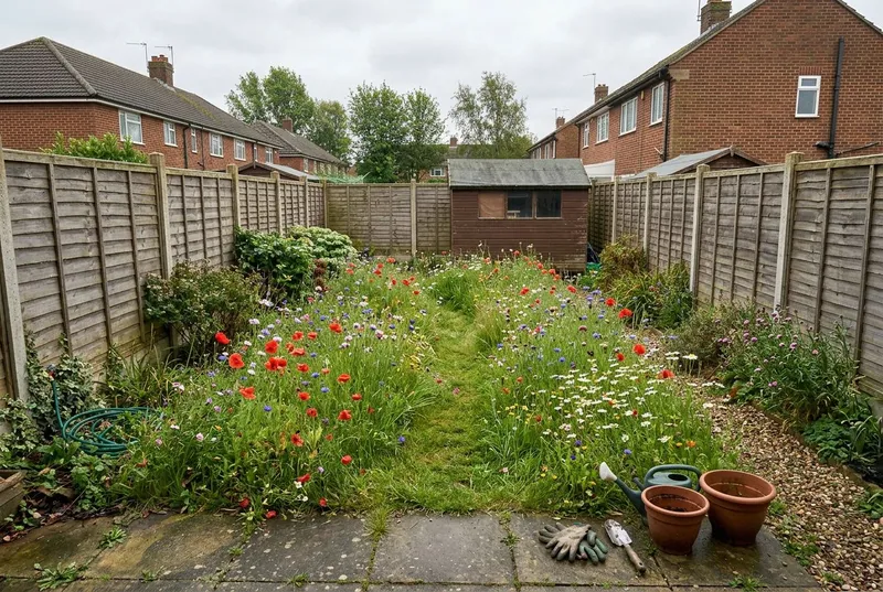 Back Garden redesigned in the Wildflower Meadow garden style