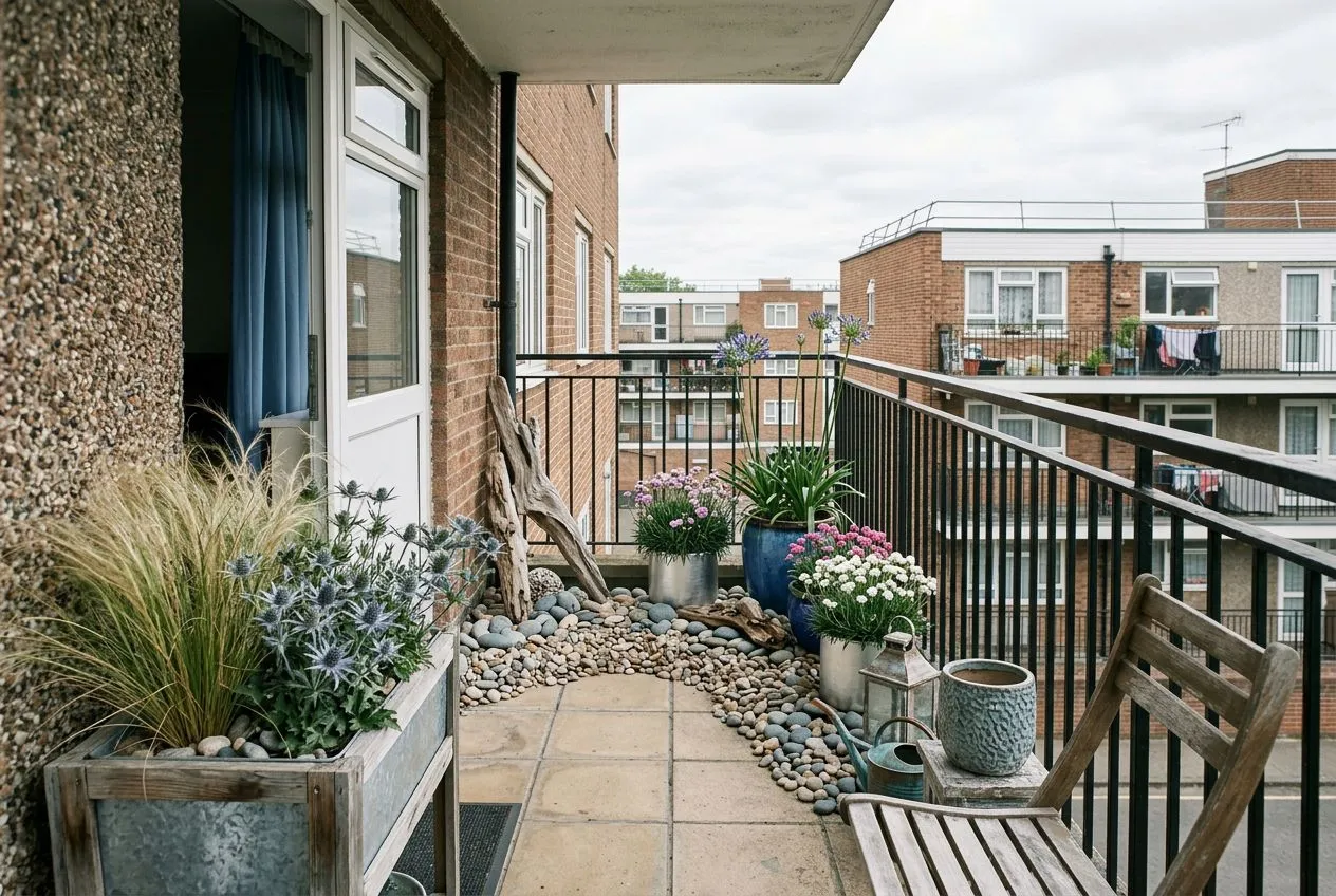 Balcony Garden redesigned in the Coastal garden style