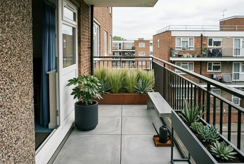 Balcony Garden redesigned in the Modern Minimalist garden style