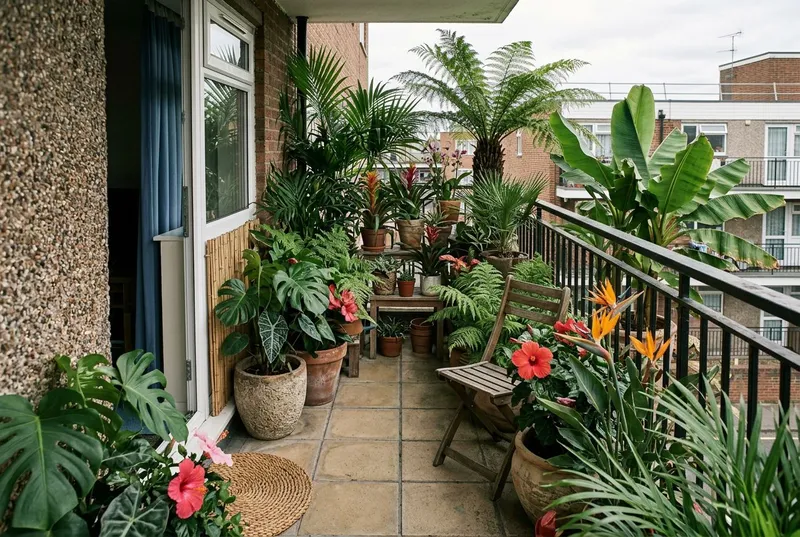 Balcony Garden redesigned in the Tropical Paradise garden style