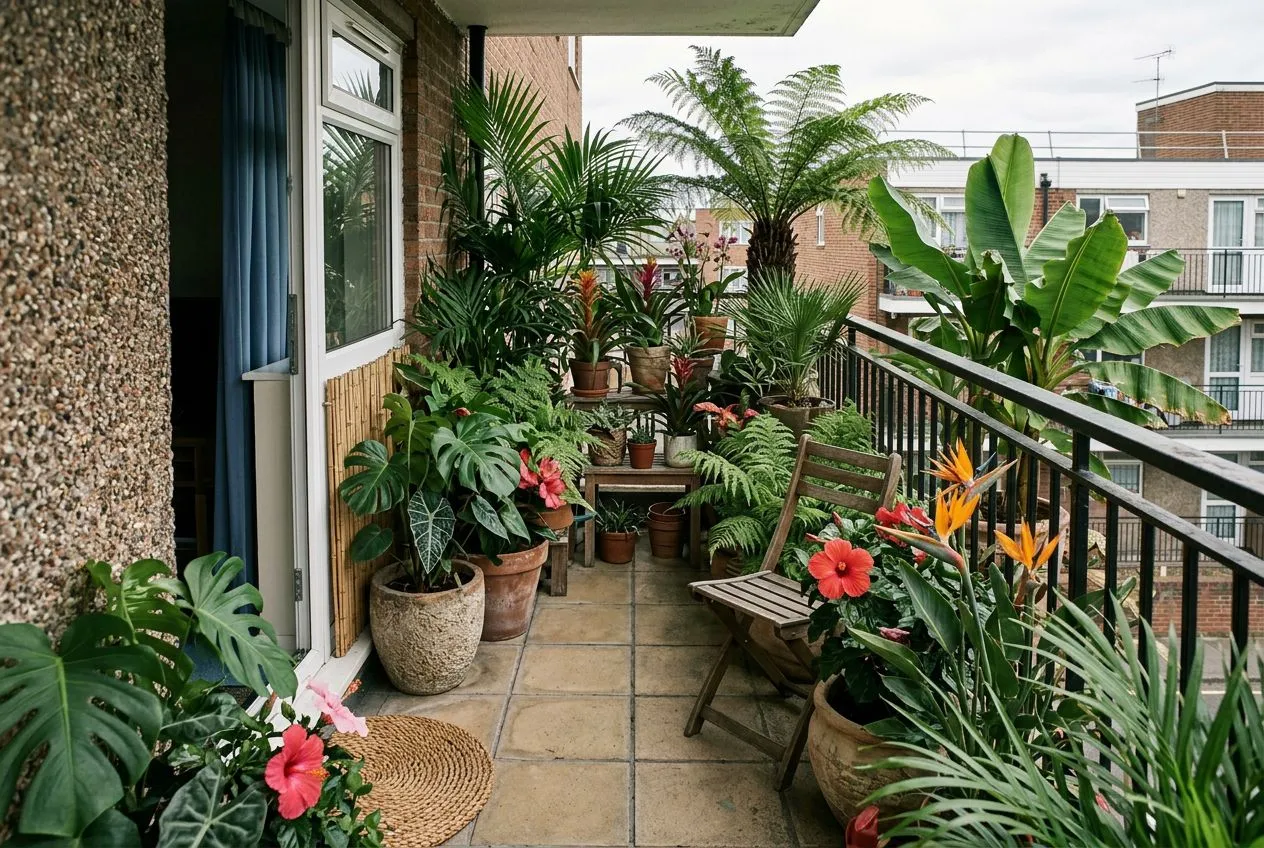 Balcony Garden redesigned in the Tropical Paradise garden style