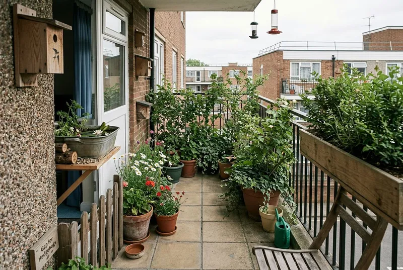 Balcony Garden redesigned in the Wildlife-Friendly garden style