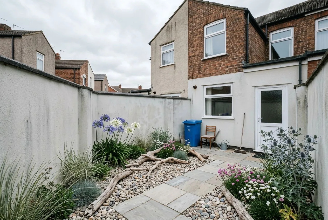 Courtyard Garden redesigned in the Coastal garden style