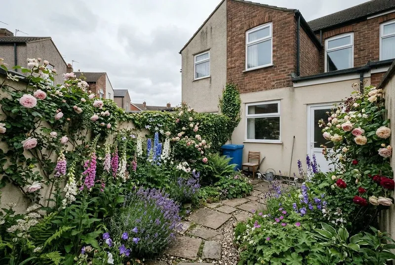 Courtyard Garden redesigned in the English Cottage garden style