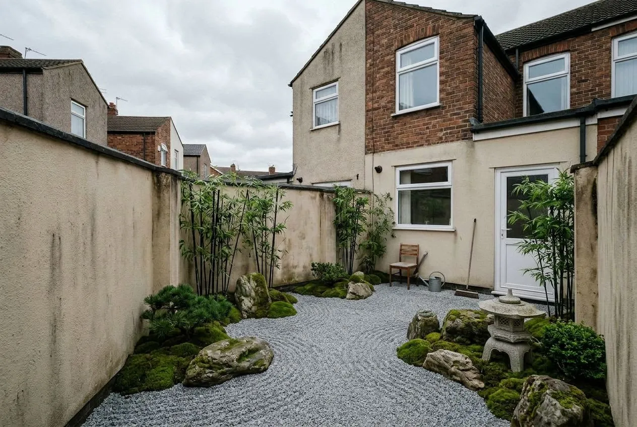 Courtyard Garden redesigned in the Japanese Zen garden style