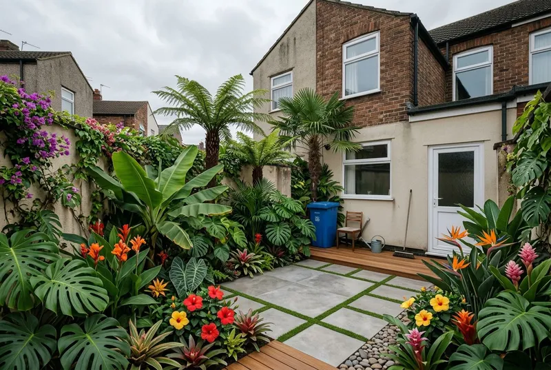 Courtyard Garden redesigned in the Tropical Paradise garden style