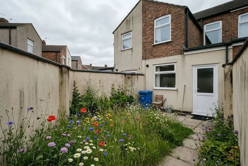 Courtyard Garden redesigned in the Wildflower Meadow garden style