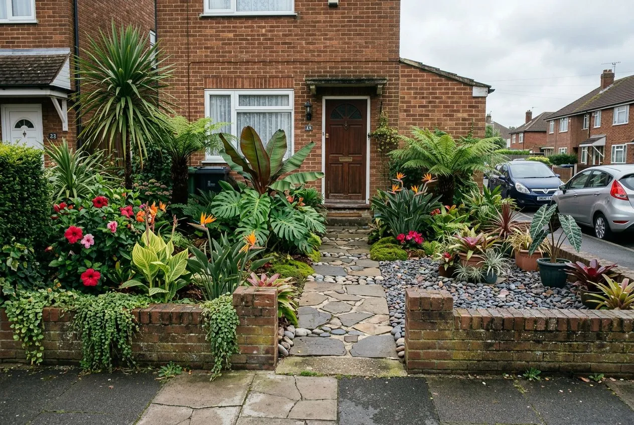 Front Garden redesigned in the Tropical Paradise garden style
