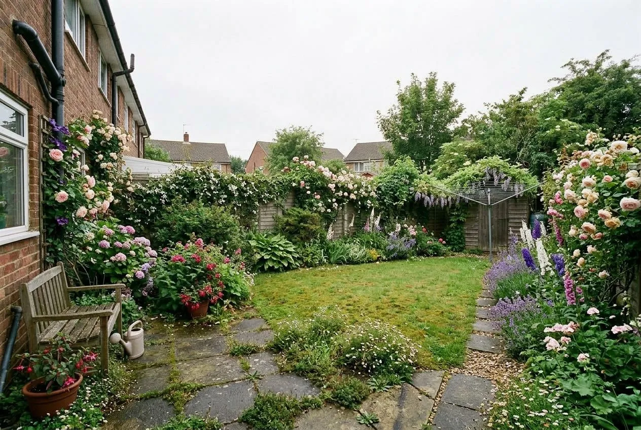 A garden restyled by AI