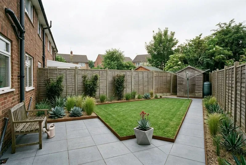 A garden redesigned in the Modern Minimalist garden style