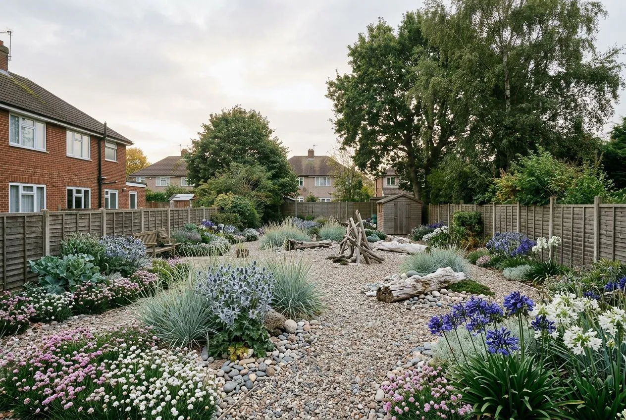 Large Garden redesigned in the Coastal garden style