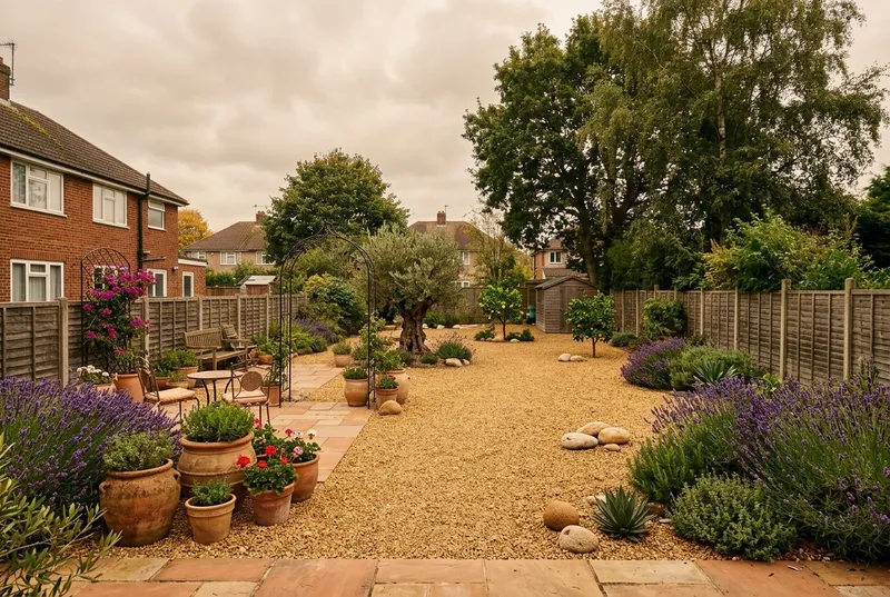 Large Garden redesigned in the Mediterranean garden style