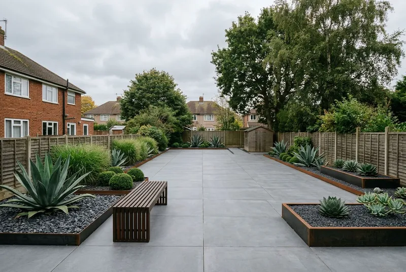 Large Garden redesigned in the Modern Minimalist garden style