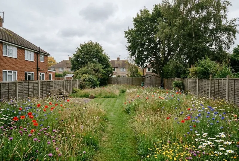 Large Garden redesigned in the Wildflower Meadow garden style