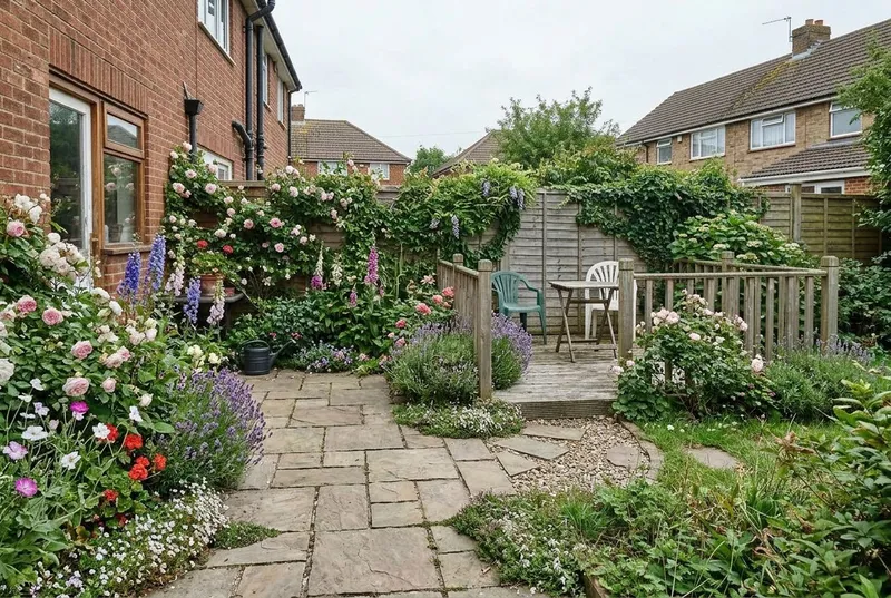 Patio & Decking redesigned in the English Cottage garden style