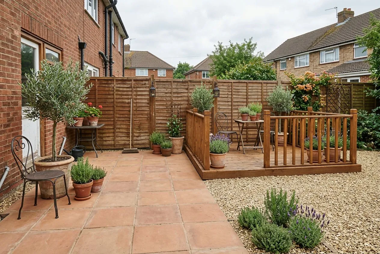 Patio & Decking redesigned in the Mediterranean garden style