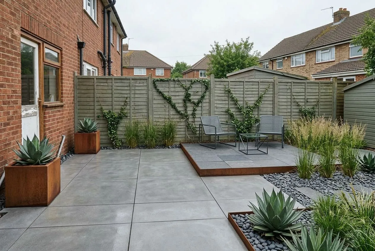 Patio & Decking redesigned in the Modern Minimalist garden style