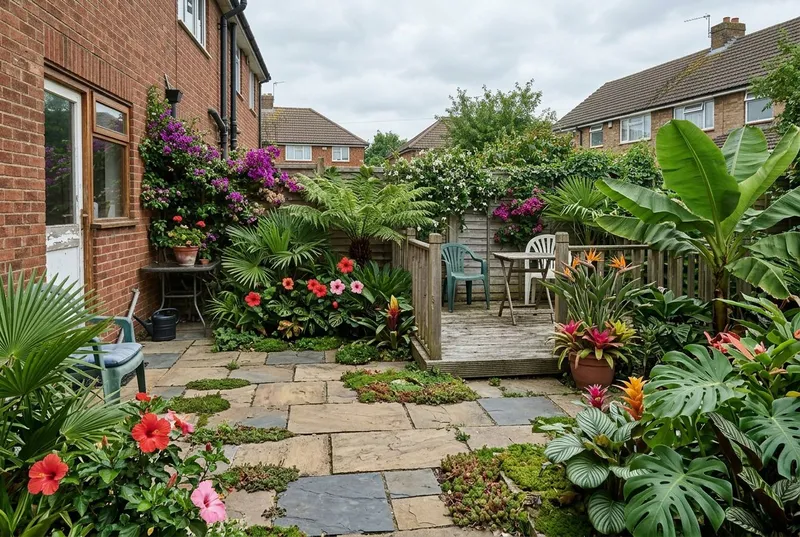 Patio & Decking redesigned in the Tropical Paradise garden style