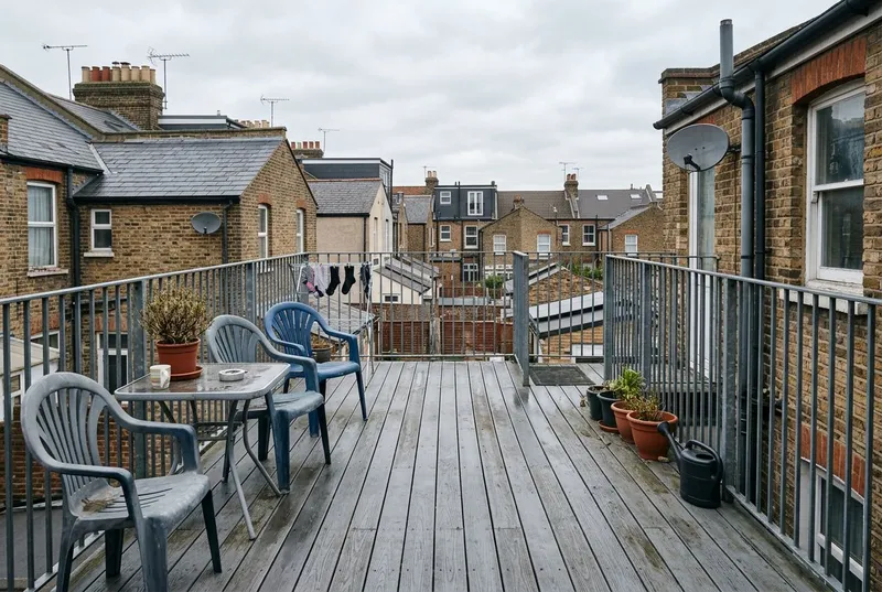A plain rooftop terrace