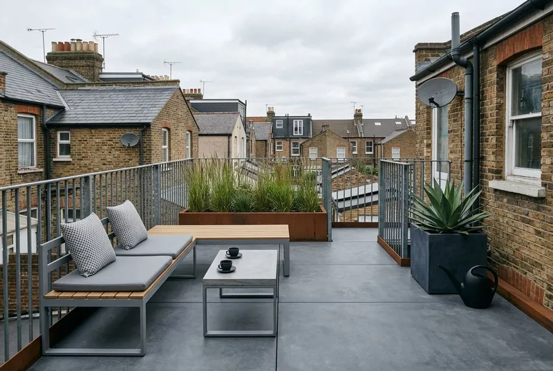 Rooftop Terrace redesigned in the Modern Minimalist garden style