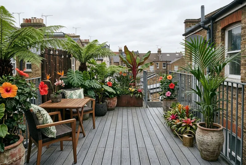 Rooftop Terrace redesigned in the Tropical Paradise garden style