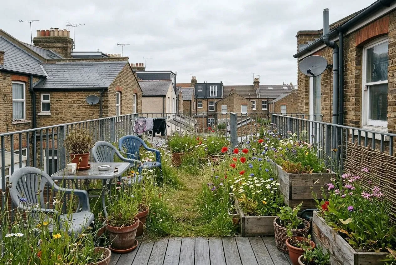 Rooftop Terrace redesigned in the Wildflower Meadow garden style