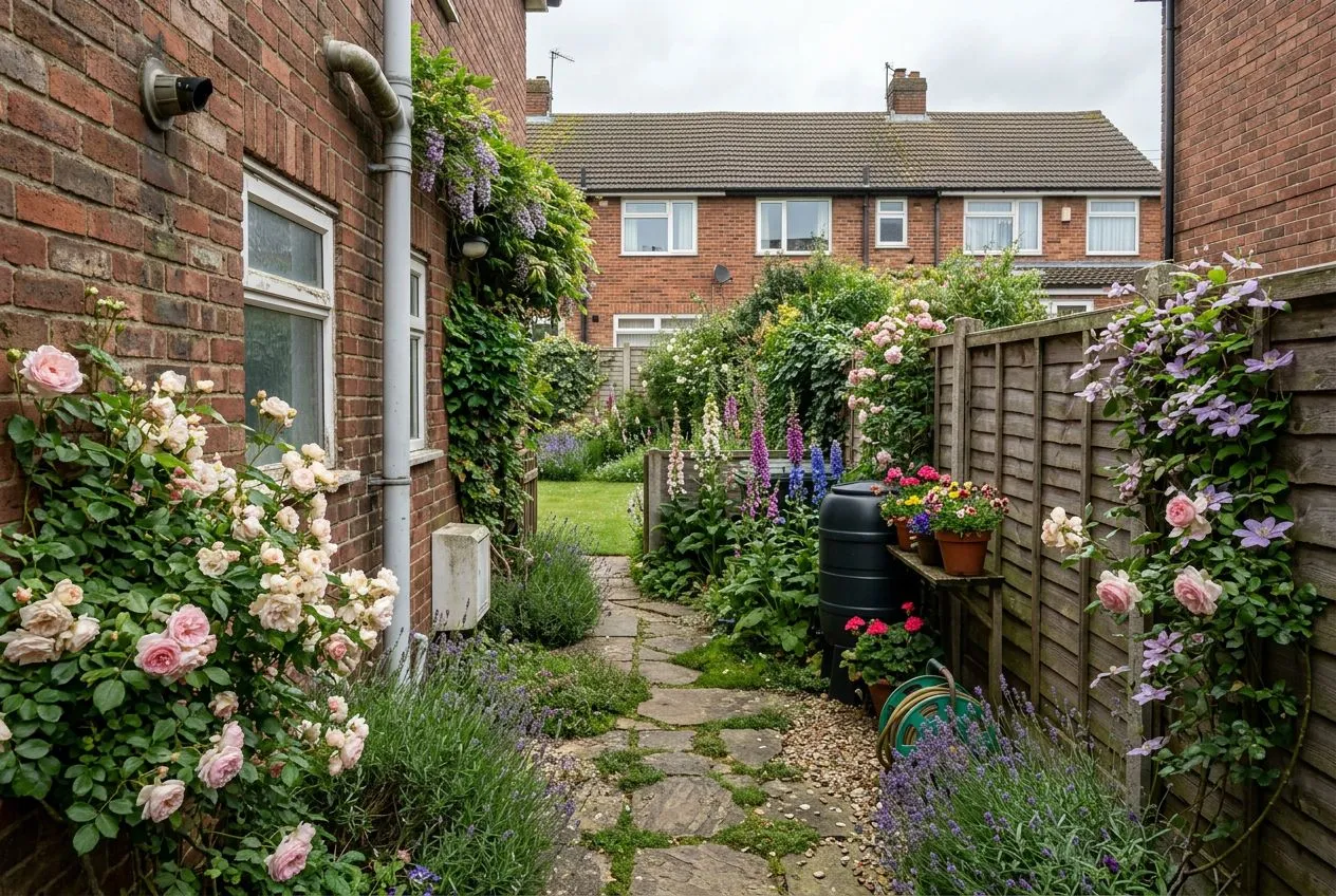 Side Garden redesigned in the English Cottage garden style
