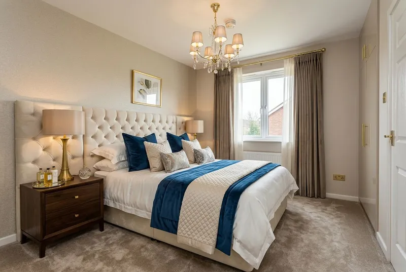Bedroom redesigned in the Luxury Hotel interior style