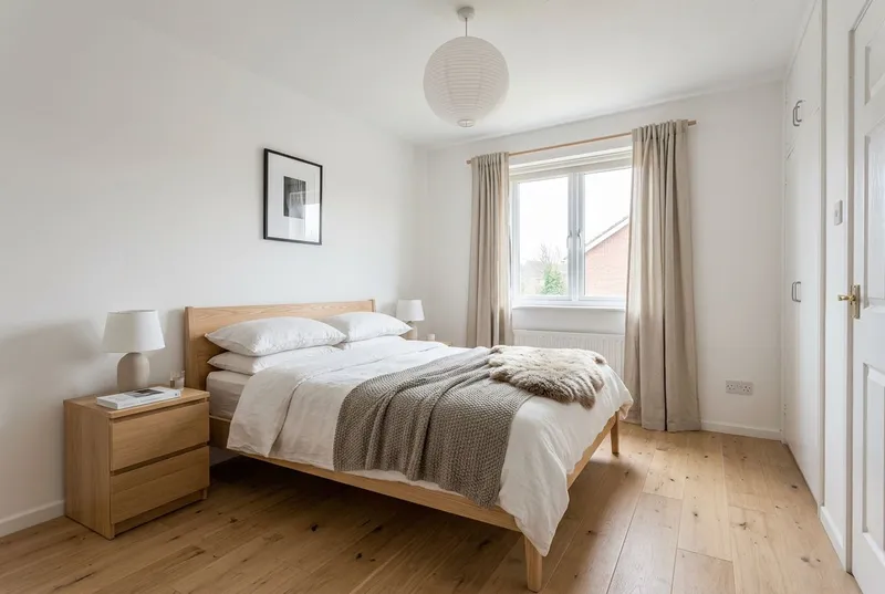 Bedroom redesigned in the Scandinavian interior style