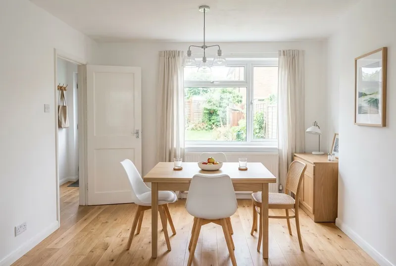 Dining Room redesigned in the Scandinavian interior style