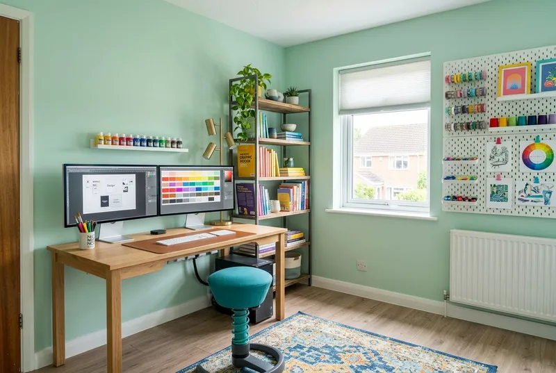 Home Office redesigned in the Creative Studio interior style