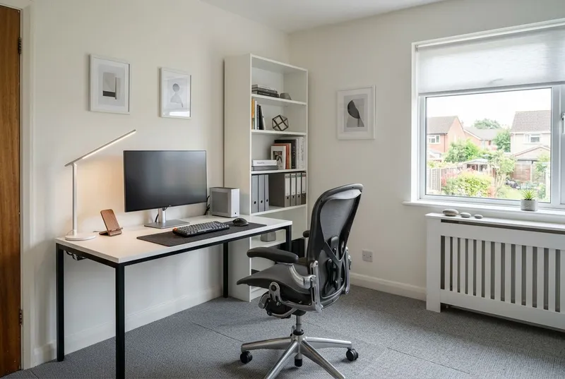 Home Office redesigned in the Modern interior style