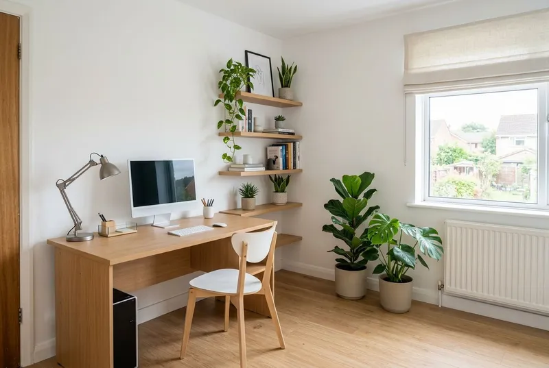 Home Office redesigned in the Scandinavian interior style