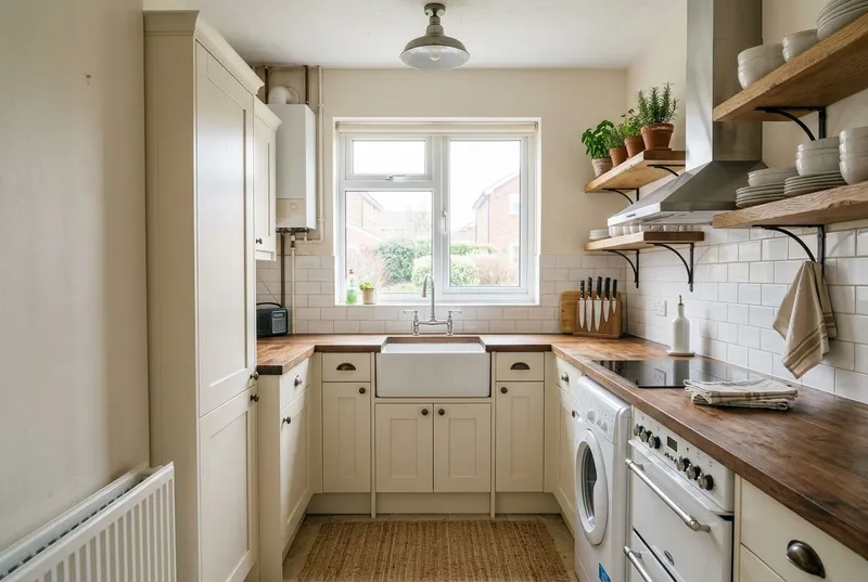 Kitchen redesigned in the Farmhouse interior style