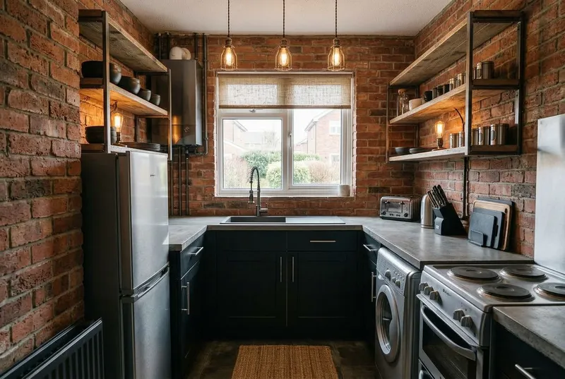 Kitchen redesigned in the Industrial interior style