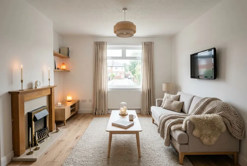Living Room redesigned in the Scandinavian interior style